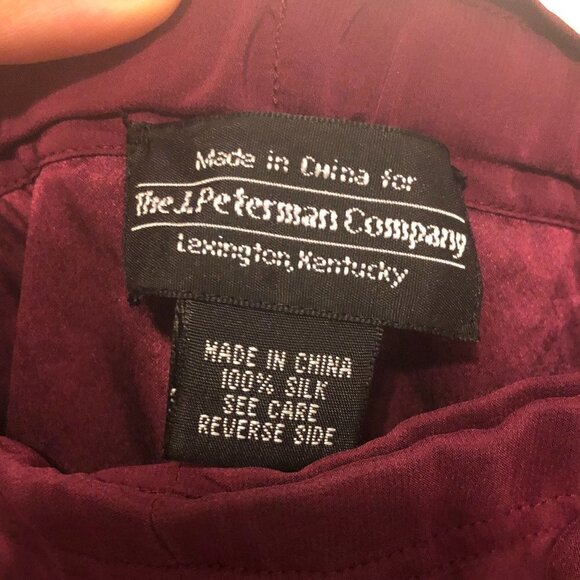 THE J. PETERMAN COMPANY 100% Silk Pants Women's Size Large Wine - Picture 7 of 12